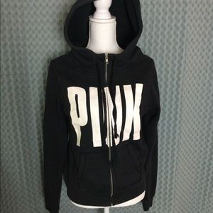 PINK Victoria’s Secret Black Zip Up Hoodie